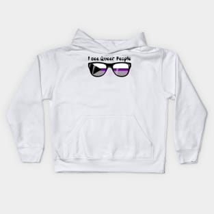 Demisexual Sunglasses - Queer People Kids Hoodie